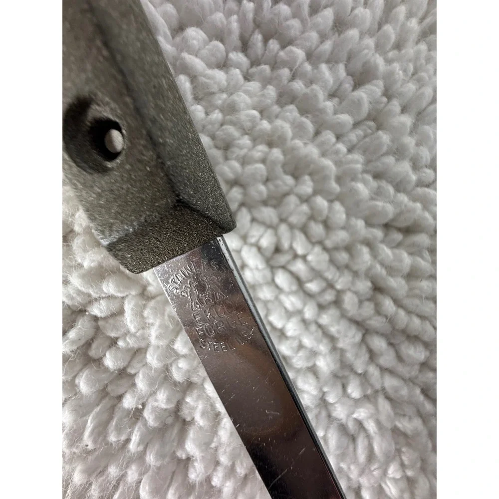 Vintage Ekco Forge Stainless Steel Ladle with Pour Spout USA Made Silver‎ Grey